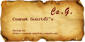 Csanak Gusztáv névjegykártya